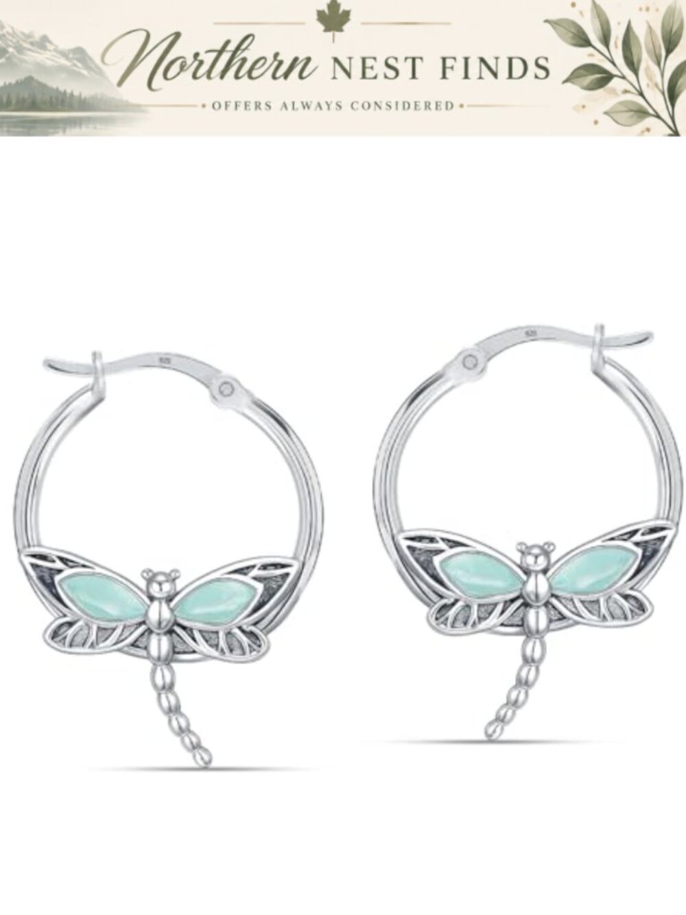 925 Sterling Silver Hoop Earrings Lightweight Inspirational Click-Top